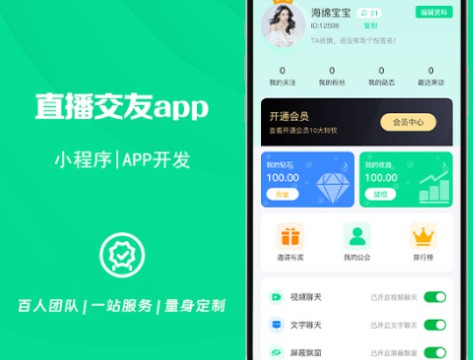 短视频直播社交聊天交友APP开发短视频app小程序定制