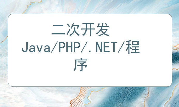 二次开发.NET/PHP/Java/程序软件开发